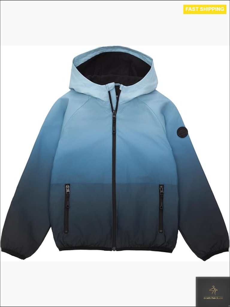Boys Fleece Lined Windbreaker Ripstop Water-Resistant Transitional Jacket